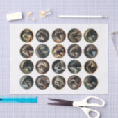 Herrliche Pferdeköpfe in einem Kreis Seidenpapier (Handwerk)