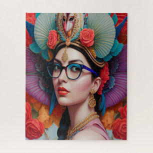 Herrliche Prinzessin mit Brille Puzzle