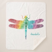 Herrliche Regenbogenwatercolor-Libelle Sherpadecke (Vorderseite)