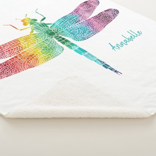 Herrliche Regenbogenwatercolor-Libelle Sherpadecke (3/4)