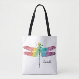 Herrliche Regenbogenwatercolor-Libelle Tasche