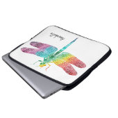 Herrliche Regenbogenwatercolor-Libellen-Silhouette Laptopschutzhülle (Vorne Knopf)