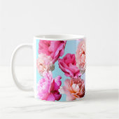 Herrliche romantische Rosen-blaue/rosa mit Kaffeetasse (Links)