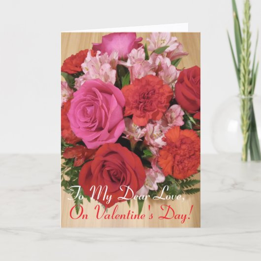 Herrliche Rose am Valentinstag, Faltkarte Karte (Vorderseite)