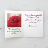 Herrliche Rose am Valentinstag, Faltkarte Karte (Innenseite)