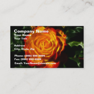 Herrliche Rose auf Feuer Visitenkarte