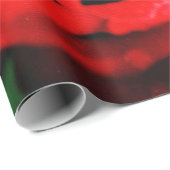 Herrliche rote Rose mit Morgentauben Geschenkpapier (Rolleneckpunkt)