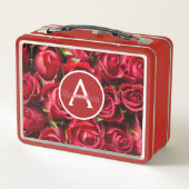 Herrliche Rote Rosen Mittagspause Metall Brotdose (Rückseite)