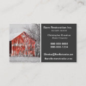 Herrliche rote Scheune Visitenkarte (Rückseite)
