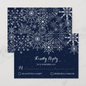 Herrliche Schneeflocken - Winter-Hochzeit RSVP Karte (Vorne/Hinten)