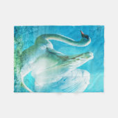 Herrliche Schwan-Fleece-Decke Fleecedecke (Vorderseite (Horizontal))