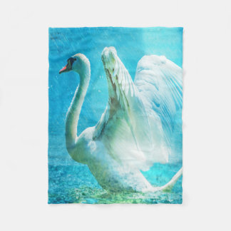 Herrliche Schwan-Fleece-Decke Fleecedecke