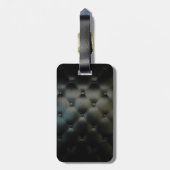 Herrliche schwarze lederne Beschaffenheit Gepäckanhänger (Rückseite vertikal)