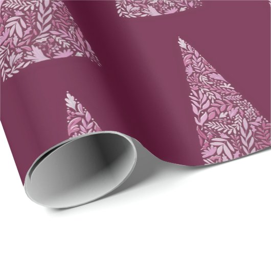 Herrliche Spruce-Bäume Pflaumen Weihnachten/Feiert Geschenkpapier (Rolleneckpunkt)