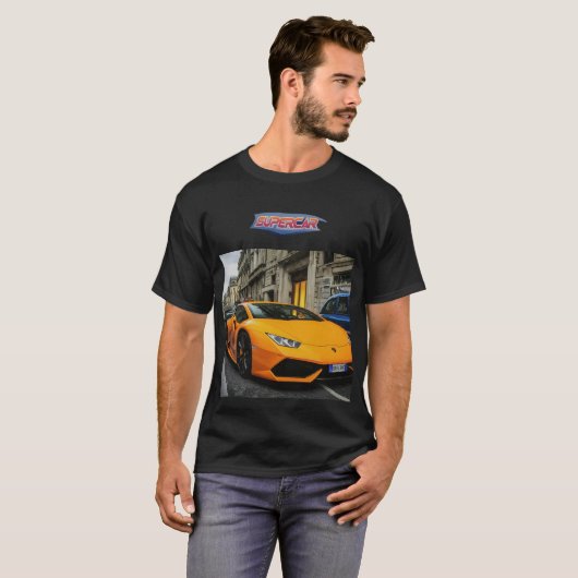 Herrliche Supercar Männer's T - Shirt Design. (Vorne ganz)