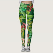 Herrliche tropische Pflanze und Vögel Leggings (Vorderseite)