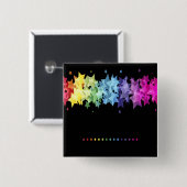 Herrliche und bunte Sterne Button (Vorne & Hinten)