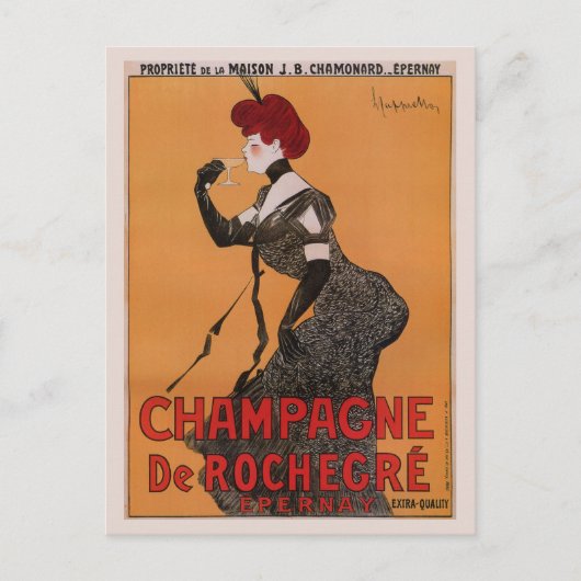 Herrliche Vintage Jugendstil-Champagner-Wertung Postkarte (Vorderseite)