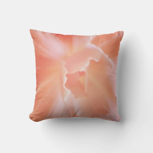 Herrliche weiche Lachse farbige Begonie Kissen (Vorderseite)