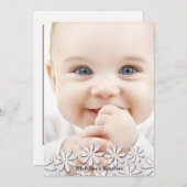 Herrliche weiße Gänseblümchen-Foto-Einladung Einladung (Vorne/Hinten)