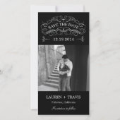 Herrliche Wirbel Save the Date Fotokarte - Schwarz (Vorderseite)