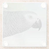 Herrlicher afrikanisches Grau-Papagei Glasuntersetzer (Rückseite)