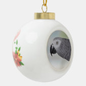 Herrlicher afrikanisches Grau-Papagei Keramik Kugel-Ornament (Links)