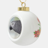 Herrlicher afrikanisches Grau-Papagei Keramik Kugel-Ornament (Rechts)