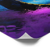 Herrlicher blauer Gelb und Lila geheimnisvoller Wa Poster (Ecke)