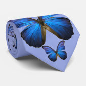 Herrlicher blauer Morpho Schmetterling Krawatte (Gerollt)