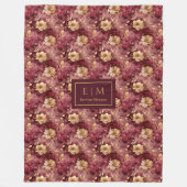 Herrlicher Blush Burgundy Gold Personalisiert Thro Fleecedecke (Vorderseite)