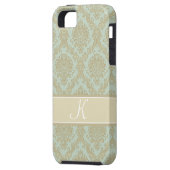 Herrlicher Damastmonogrammentwurf Case-Mate iPhone Hülle (Rückseite Links)