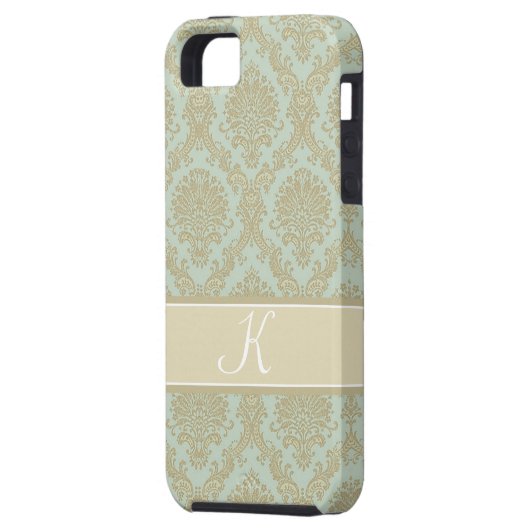 Herrlicher Damastmonogrammentwurf Case-Mate iPhone Hülle (Rückseite Links)