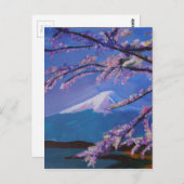 Herrlicher Fuji-Berg mit Cherry Blossom in Japan Postkarte (Vorne/Hinten)