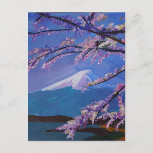 Herrlicher Fuji-Berg mit Cherry Blossom in Japan Postkarte (Vorderseite)
