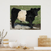 Herrlicher Galloway Steer Cutout Beltie Farm Poster (Küche)