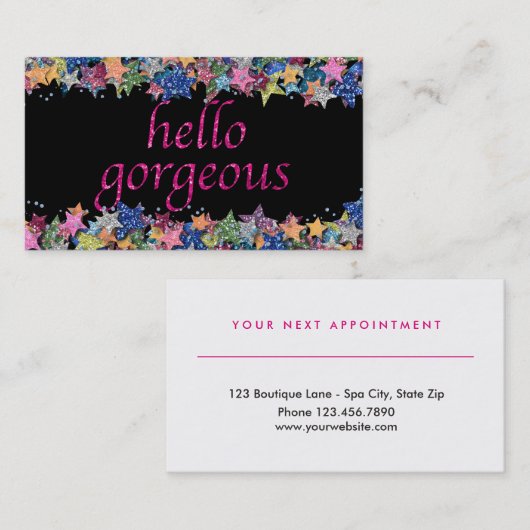 Herrlicher Glitzer der Terminkarte (Vorne/Hinten)