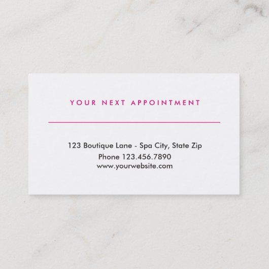 Herrlicher Glitzer der Terminkarte (Rückseite)