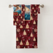 Herrlicher Herr und Frau Claus Cranberry Badetuch Badhandtuch Set (Insitu)