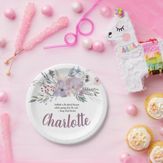 Herrlicher Lavendel-Blumenspray Pappteller (Party)