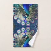 Herrlicher Pfau mit aquamarinem und goldenem Abstu Badhandtuch Set (Handtuch)