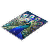Herrlicher Pfau mit aquamarinem und goldenem Abstu Notizblock (Linke Seite)