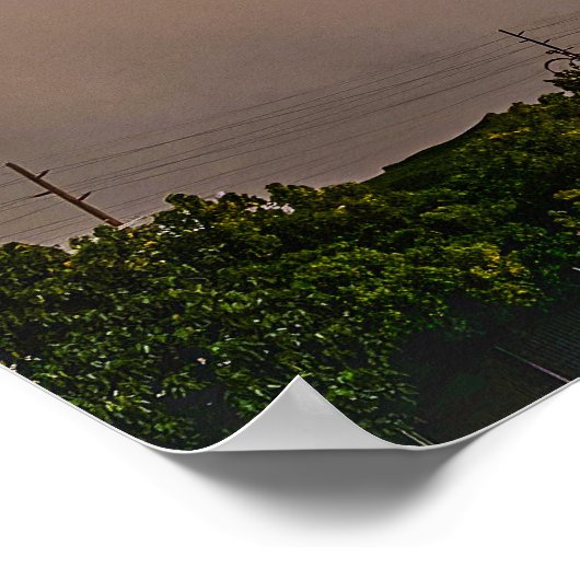 Herrlicher Regenbogen mit blauem Himmel und Wolken Poster (Ecke)