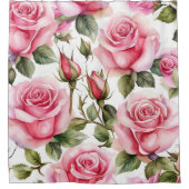 Herrlicher rosa Rosenduschvorhang Duschvorhang (Vorderseite)