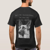 Herrlicher schwarzer u. weißer Schäferhund T-Shirt (Rückseite)