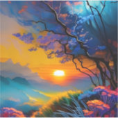 Herrlicher Sonnenaufgang über dem Teich Aufkleber (Vorderseite)