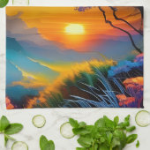 Herrlicher Sonnenaufgang über dem Teich Geschirrtuch (Gefaltet)