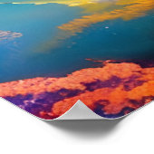 Herrlicher Sonnenaufgang über dem Teich Poster (Ecke)