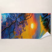 Herrlicher Sonnenaufgang über dem Teich Strandtuch (Vorderseite)