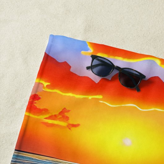 Herrlicher Sonnenuntergang am Strand Strandtuch (Beispiel)